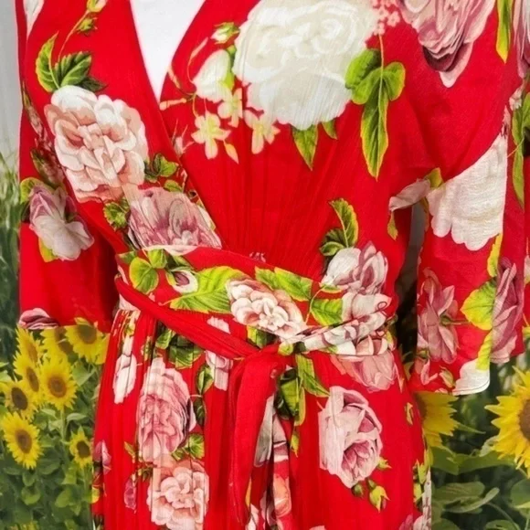 BCBG Scarlett Rose Floral Flutter Maxi Dress XS - Picture 9 of 17